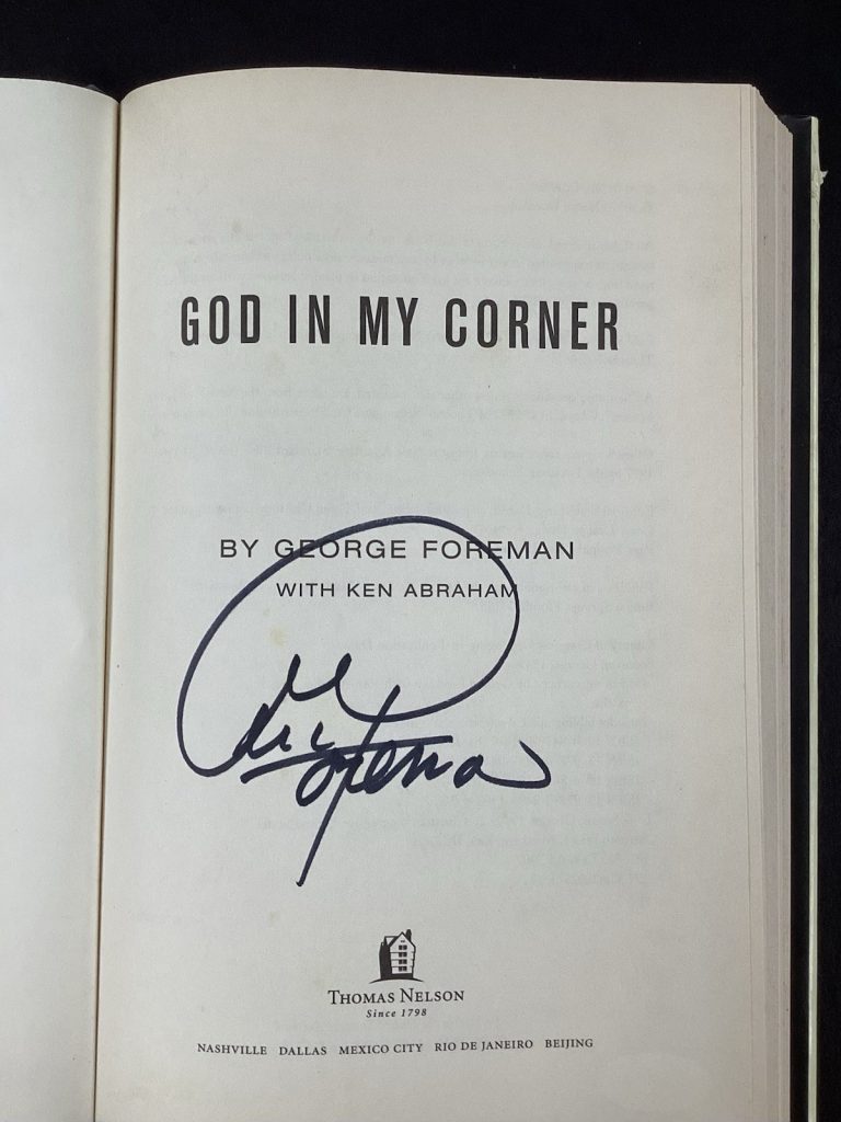 George Foreman Signed Book God In My Corner Boxing IBHOF Autograph JSA