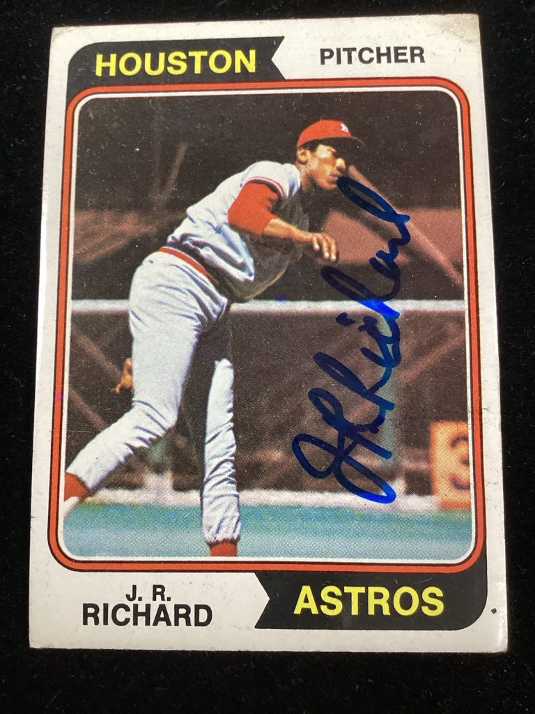 JR Richard Signed 1974 Topps #522 Houston Astros Autograph Card Baseball TPG