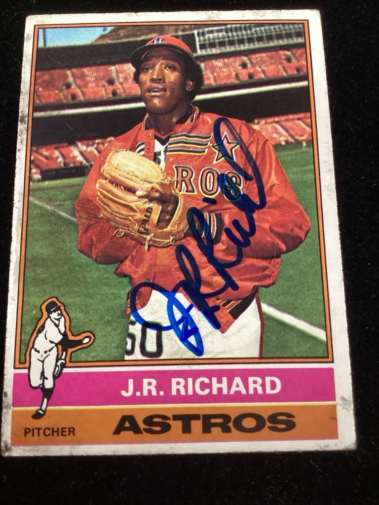 JR Richard Signed 1976 Topps #625 Houston Astros Autograph Card Baseball TPG