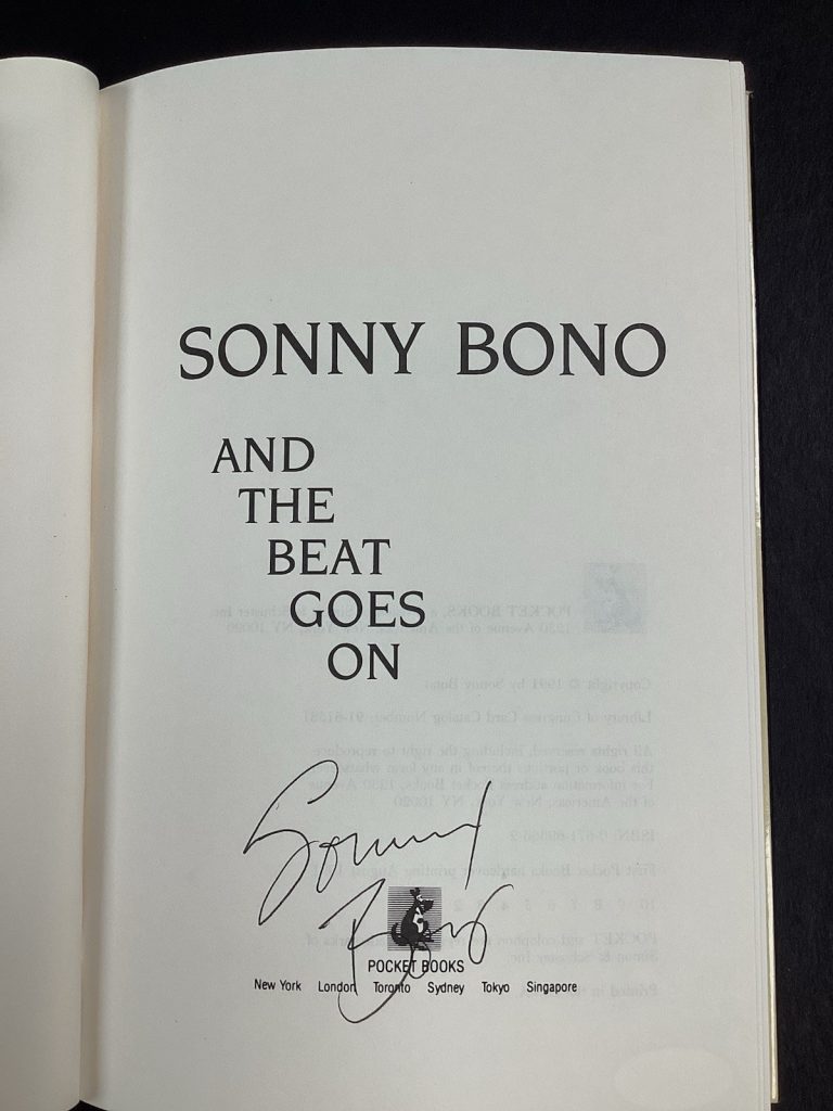 Sonny Bono Signed Book And The Beat Goes On Cher TV Show Music Autograph JSA