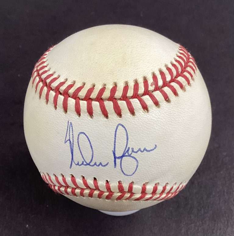 Nolan Ryan Signed Baseball OMLB HOF Mets Rangers Angels Astros Autograph JSA #2