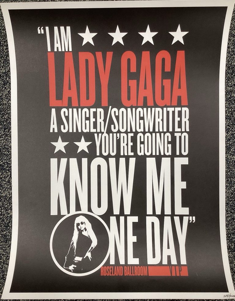 Lady Gaga Concert Poster Going To Know Me Roseland Ballroom NYC VIP Merch 2014