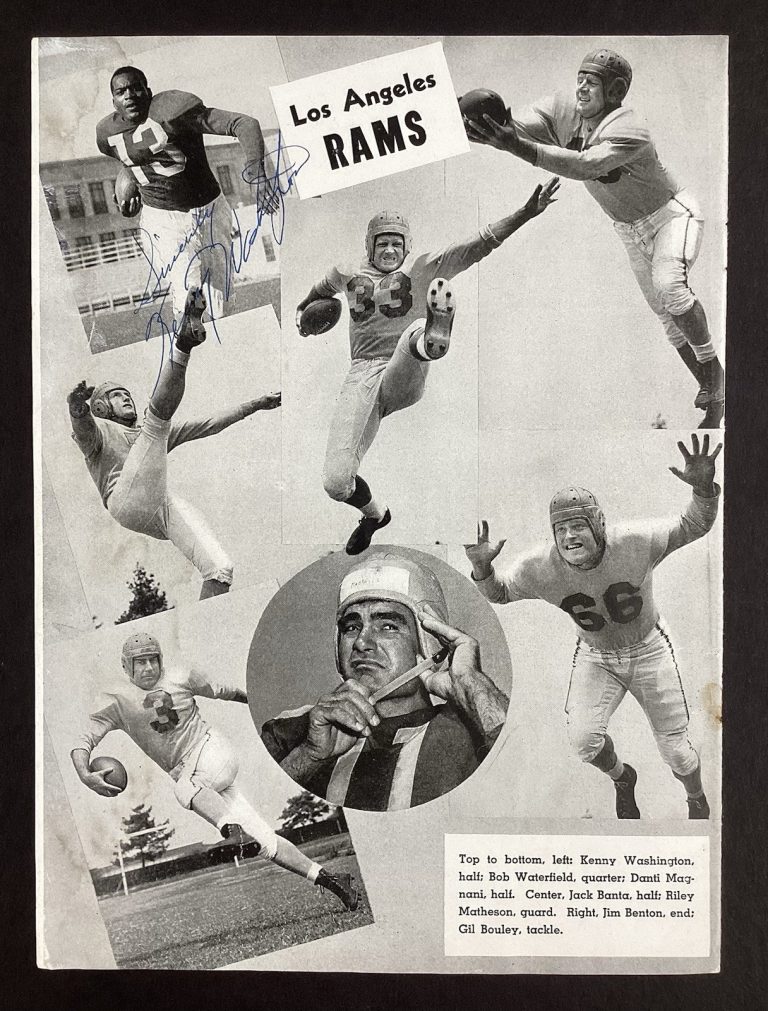 Kenny Washington Signed Photo Yearbook Page LA Rams 1946 Football Autograph JSA