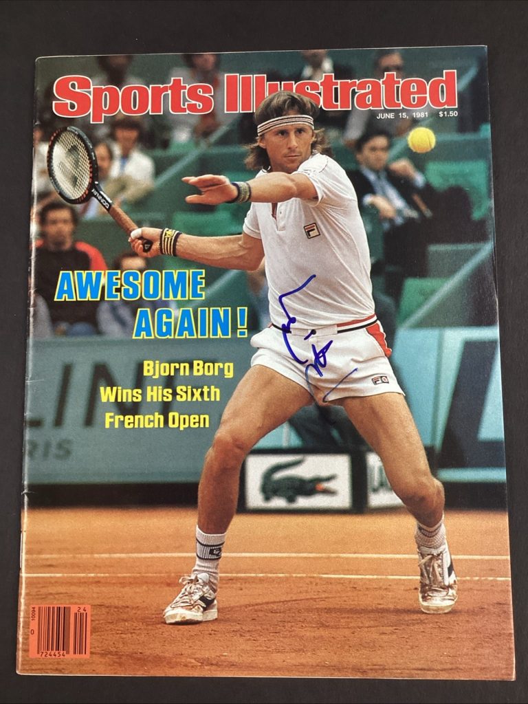 Bjorn Borg Signed Sports Illustrated 6/15/81 No Label Tennis French Open JSA