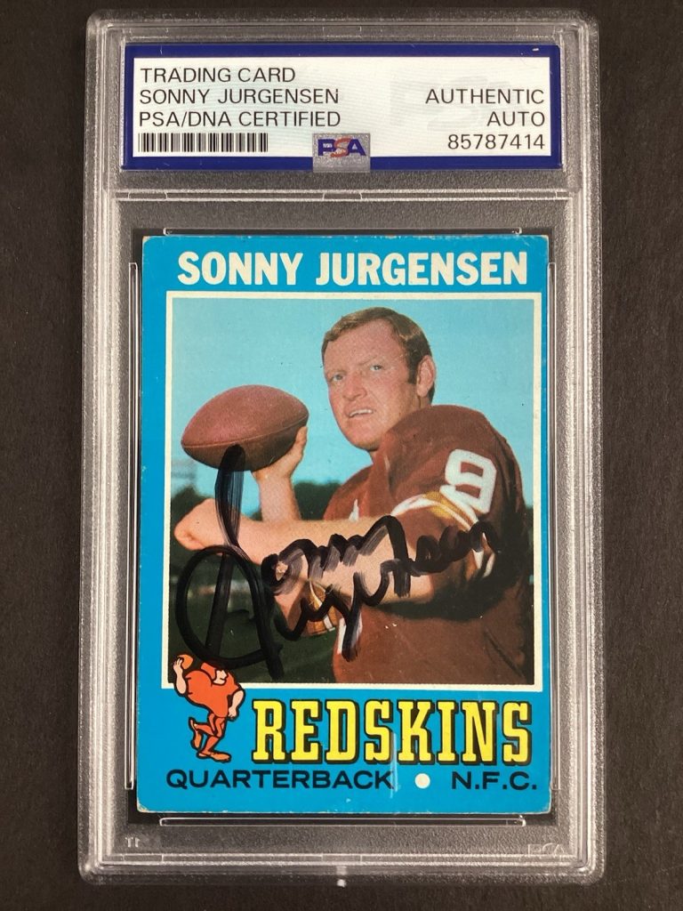 Sonny Jurgensen Signed 1971 Topps Card #50 Washington Redskins Football PSA/DNA