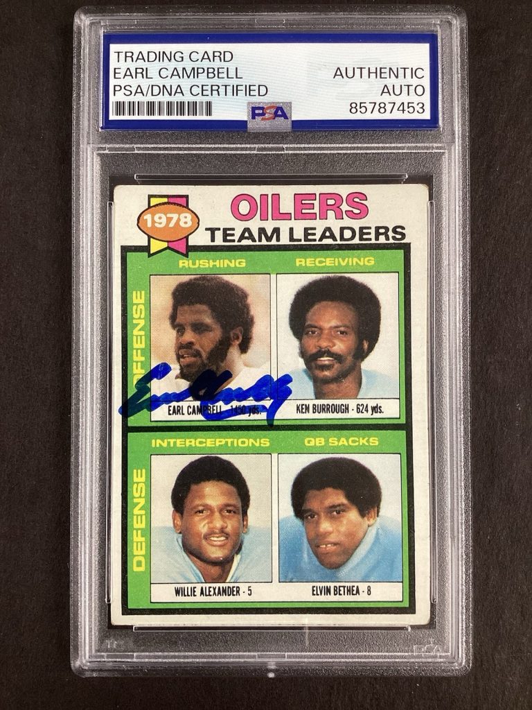 Earl Campbell Signed 1979 Topps Card #301 RC Oilers Football Autograph PSA/DNA