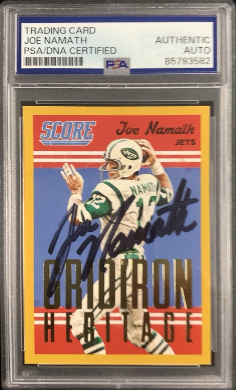 Joe Namath Signed 2015 Panini #20 Football Card NY Jets HOF Autograph PSA/DNA