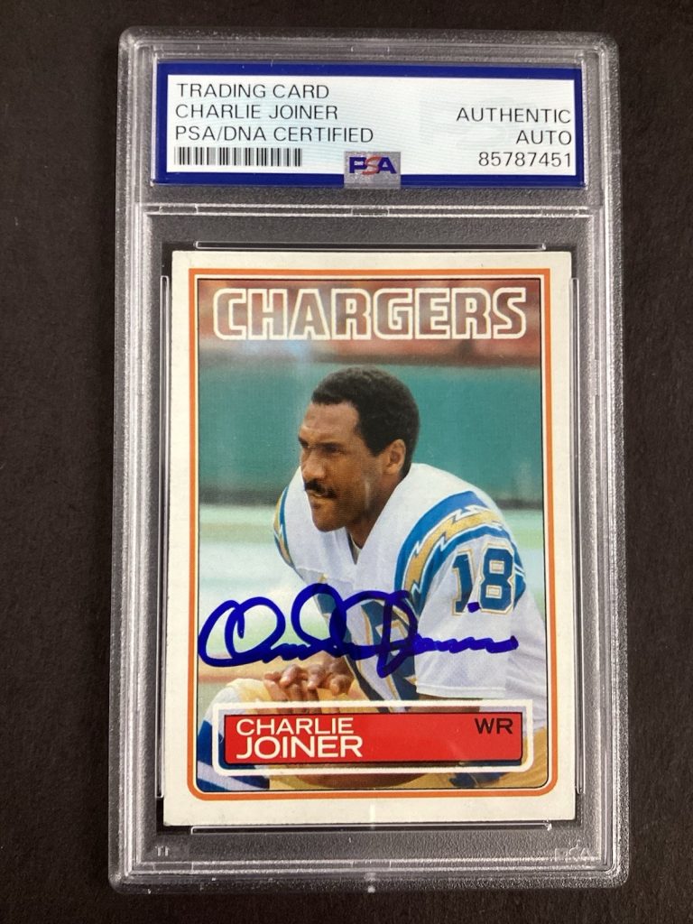Charlie Joiner Signed 1983 Topps #377 Card Chargers Football Autograph PSA/DNA