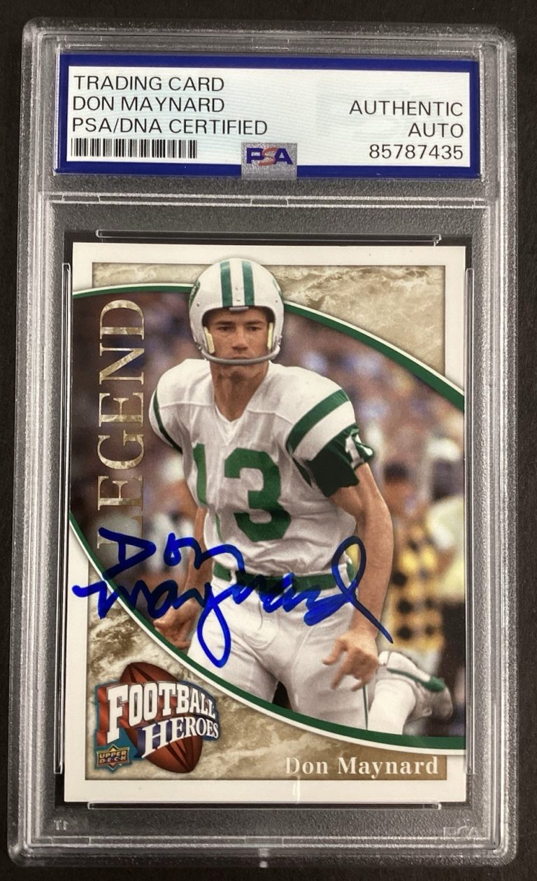 Don Maynard Signed 2009 UD #226 Card New York Jets Football Autograph PSA/DNA