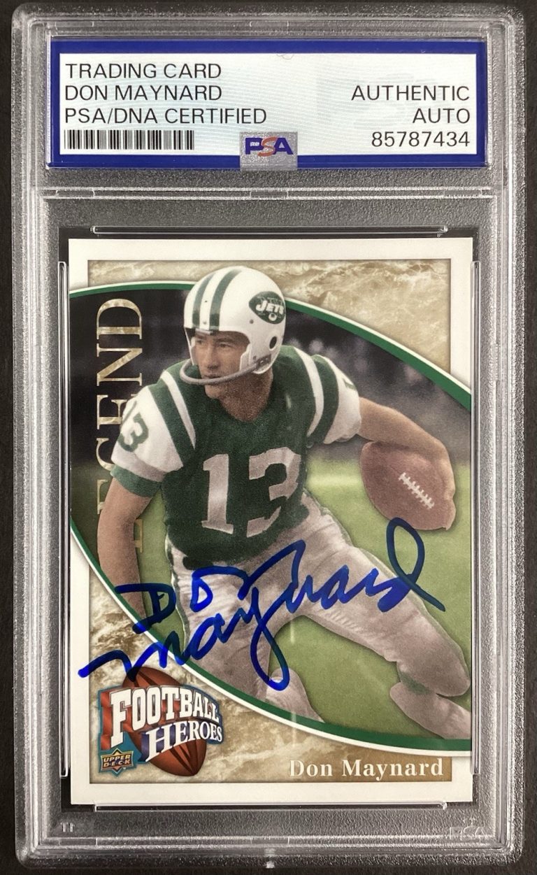 Don Maynard Signed 2009 UD #225 Card New York Jets Football Autograph PSA/DNA