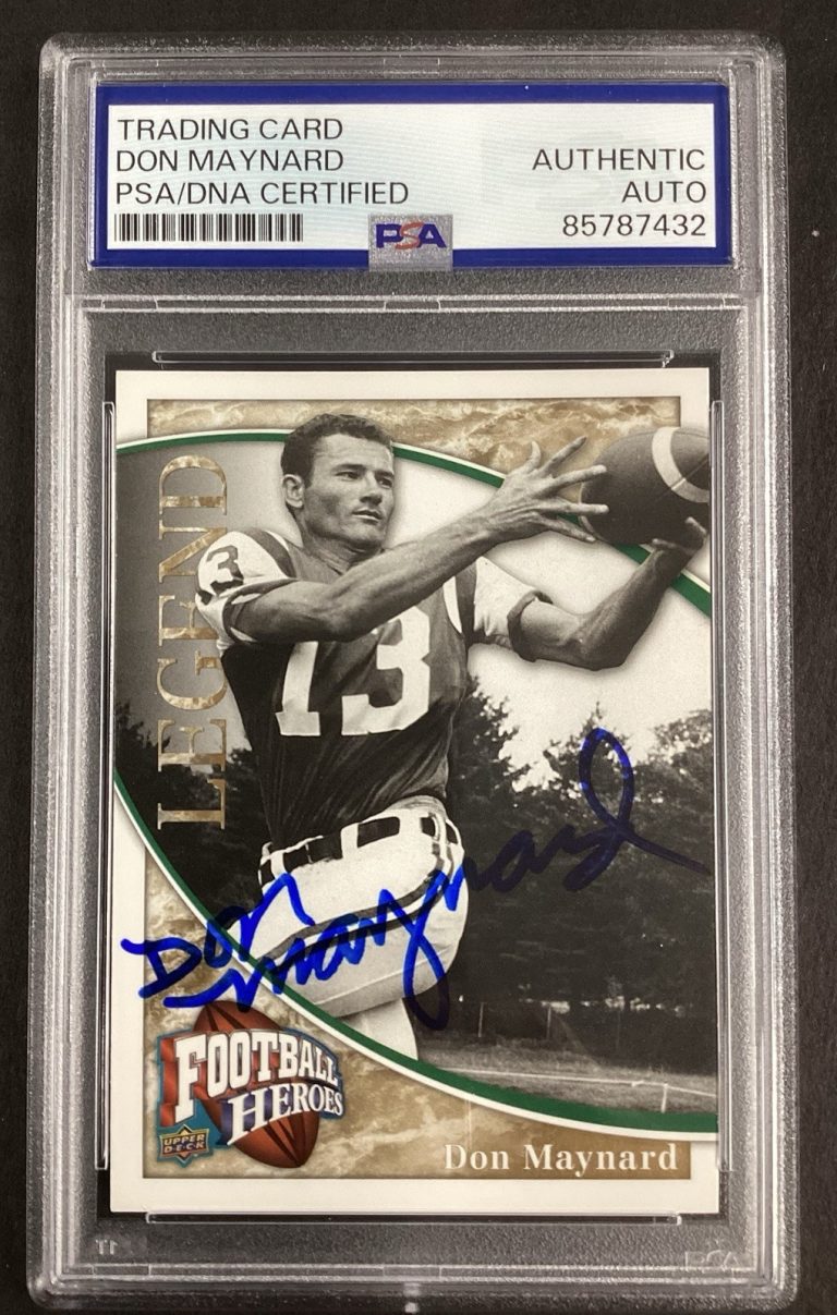 Don Maynard Signed 2009 UD #224 Card New York Jets Football Autograph PSA/DNA