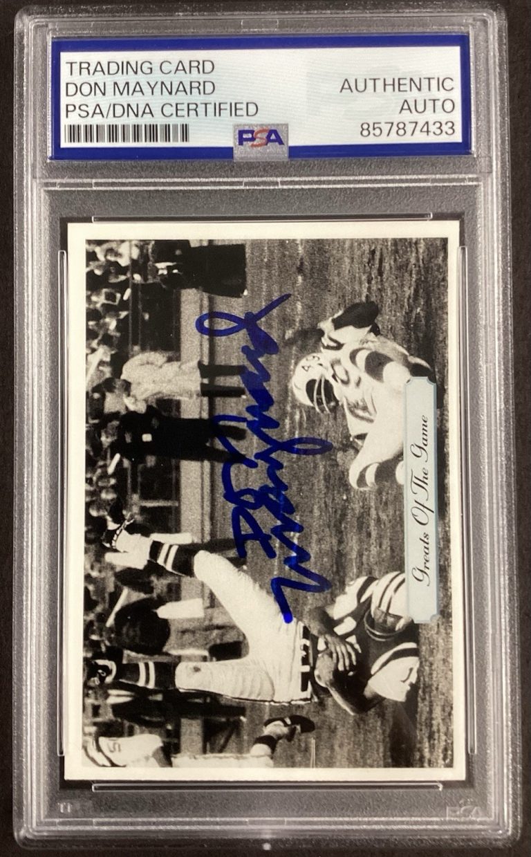 Don Maynard Signed 1992 AW Sports #300 Card NY Jets Football Auto PSA/DNA #1