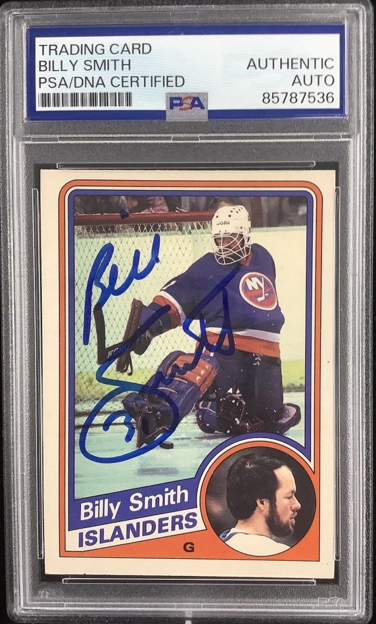 Billy Smith Signed 1984 OPC #135 Hockey Card NY Islanders HOF Autograph PSA/DNA