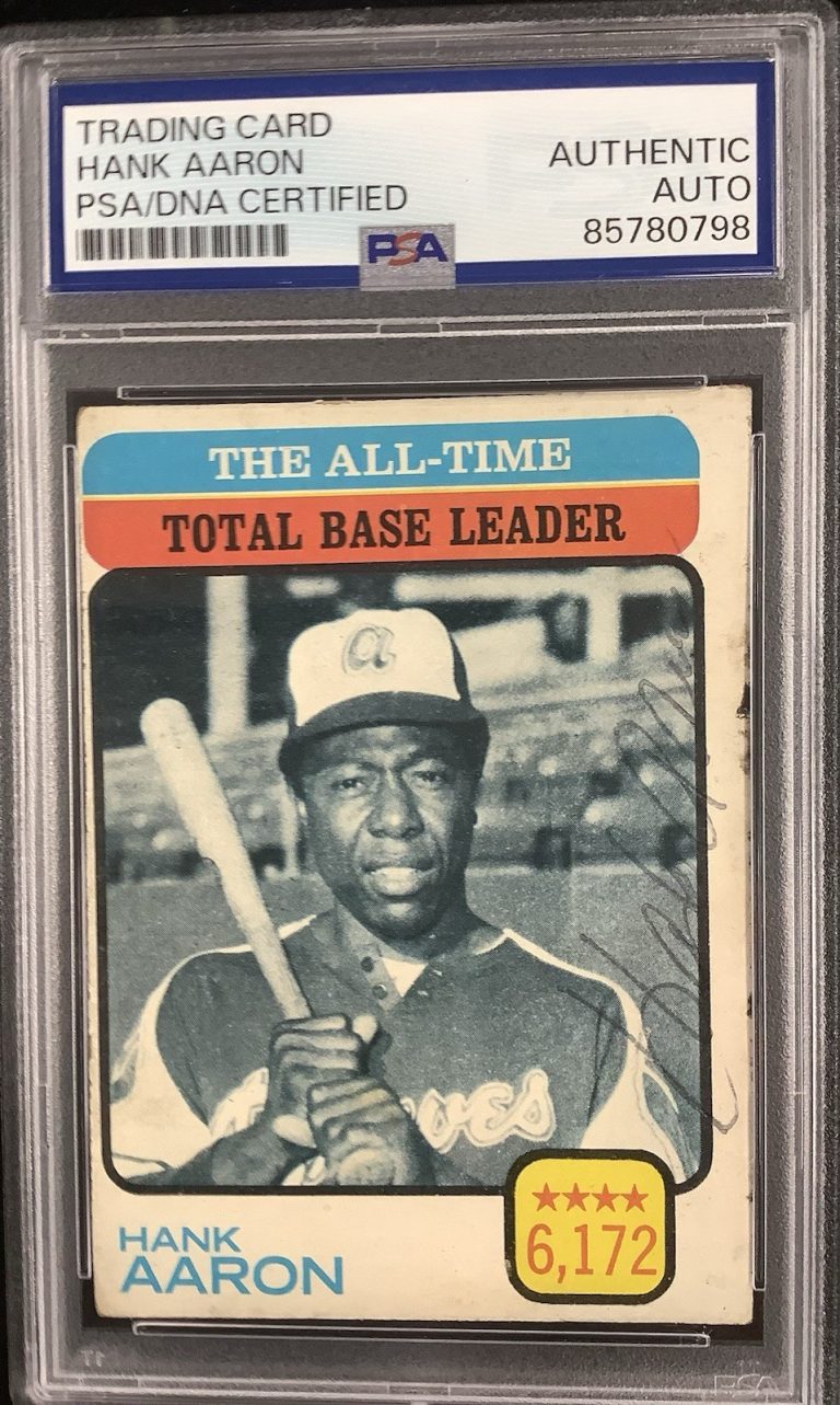 Hank Aaron Signed 1973 Topps #473 Baseball Card Braves HOF Autograph PSA/DNA