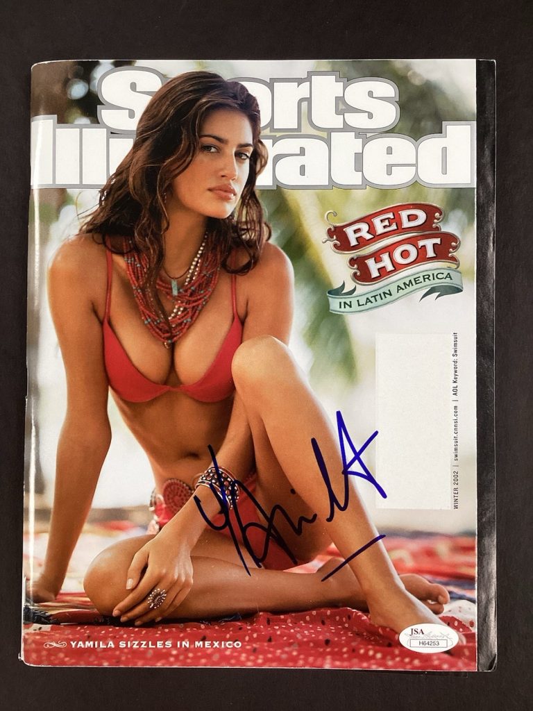 Yamila Diaz Signed Sports Illustrated Swimsuit 2002 Autograph No Label Sexy JSA