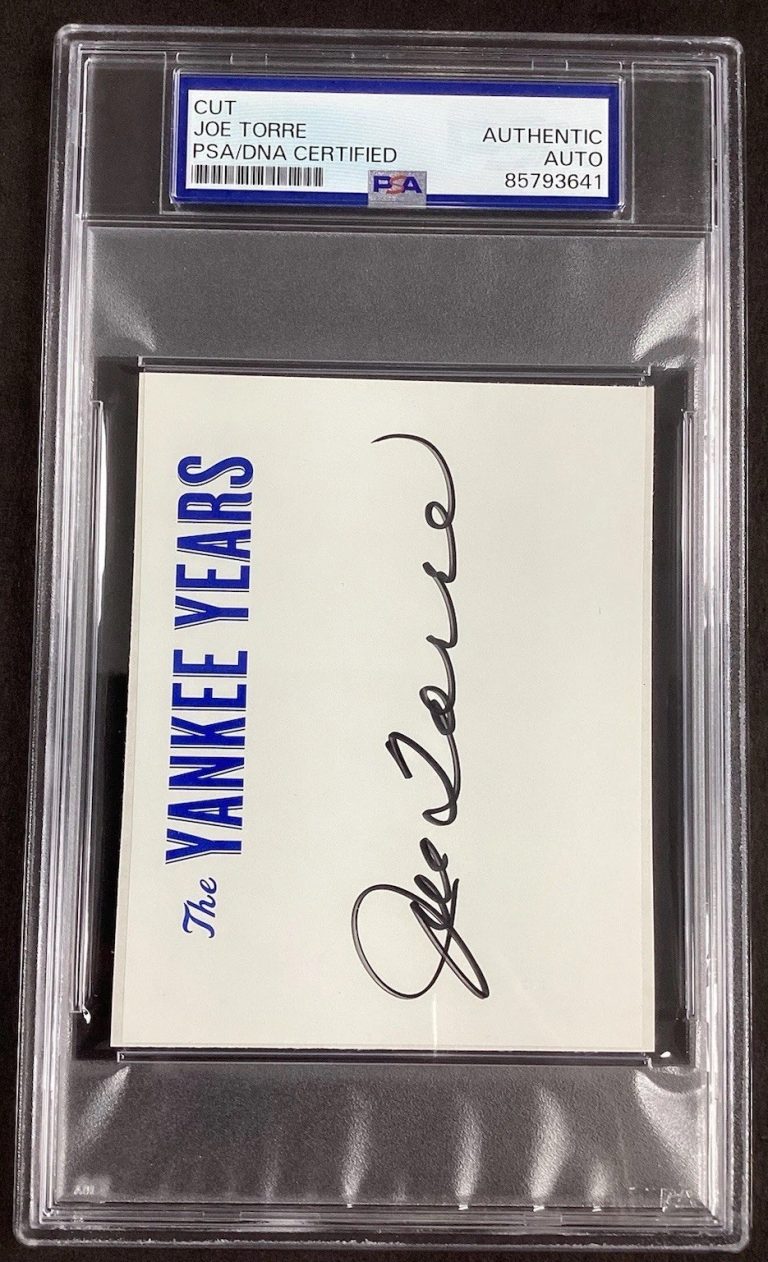 Joe Torre Signed Index Card Cut The Yankee Years NY Yankees Autograph PSA/DNA #1