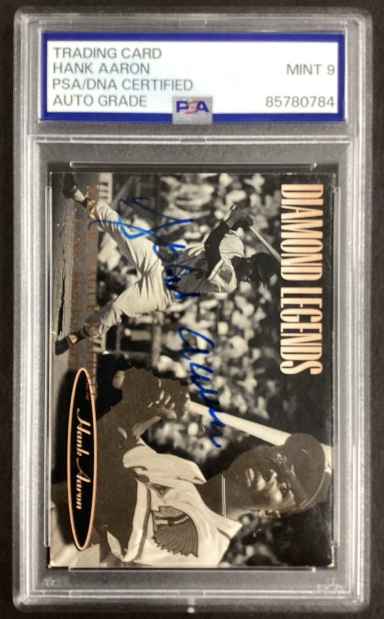 Hank Aaron Signed 1994 Upper Deck #164 Baseball Card Braves HOF PSA/DNA Auto 9