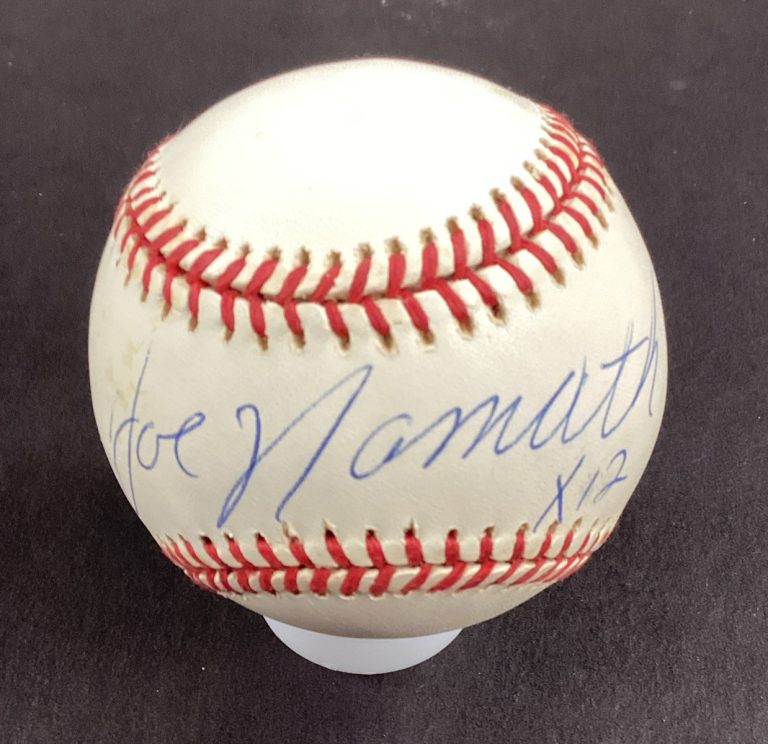 Joe Namath Signed Baseball OMLB New York Jets Autograph X 12 Inscription JSA