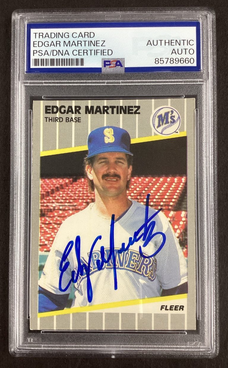 Edgar Martinez Signed 1989 Fleer #552 Baseball Card HOF Autograph PSA/DNA