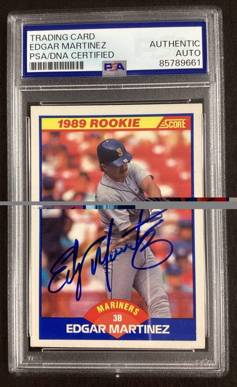 Edgar Martinez Signed 1989 Score #637 Baseball Card HOF Autograph PSA/DNA