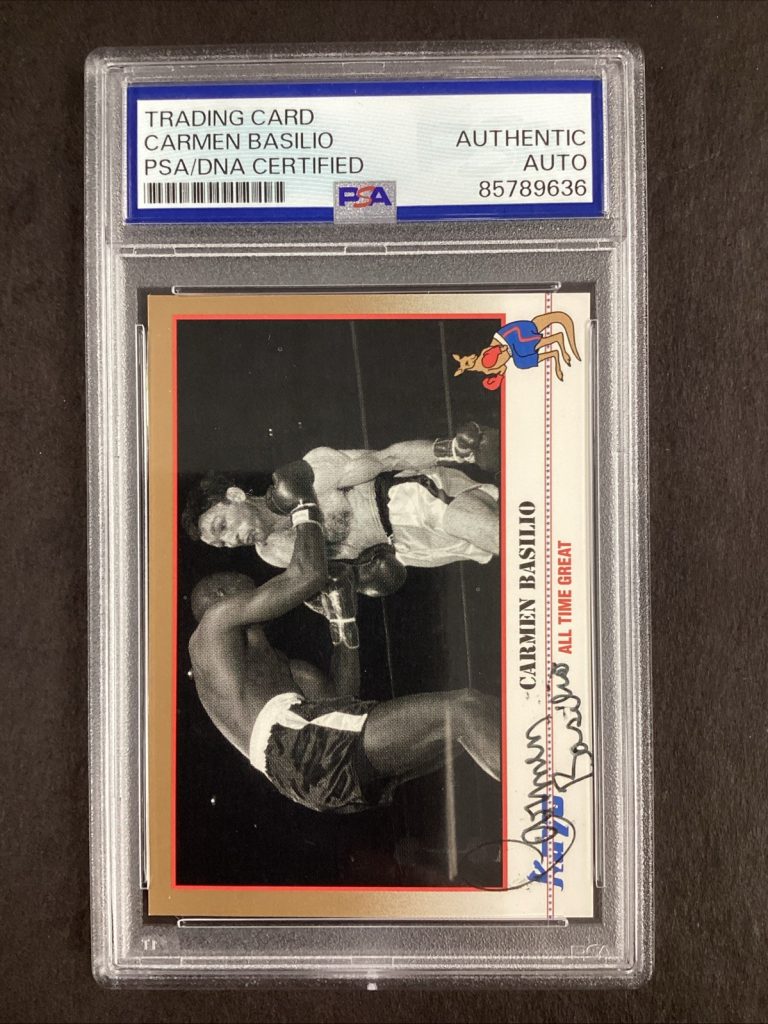 Carmen Basilio Signed 1991 Kayo #215 Boxing Card HOF Autograph PSA/DNA