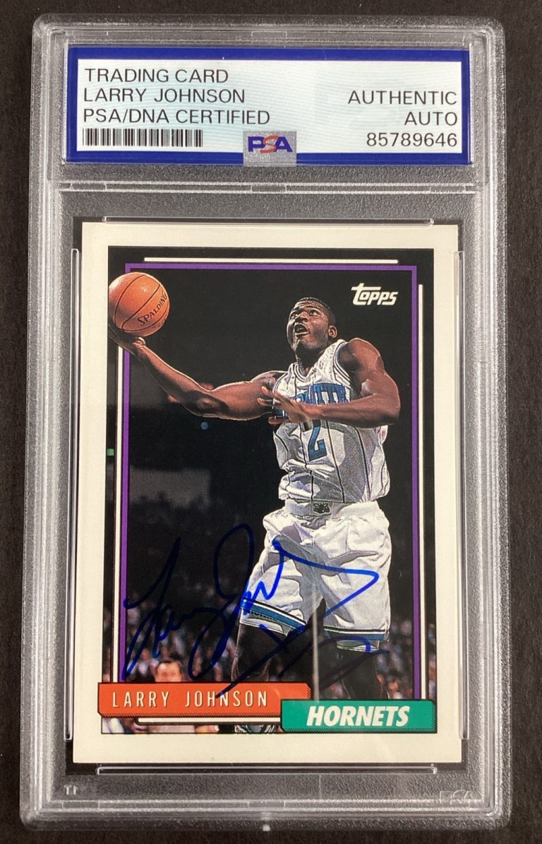 Larry Johnson Signed 1993 Topps #283 Basketball Card Knicks Auto PSA/DNA