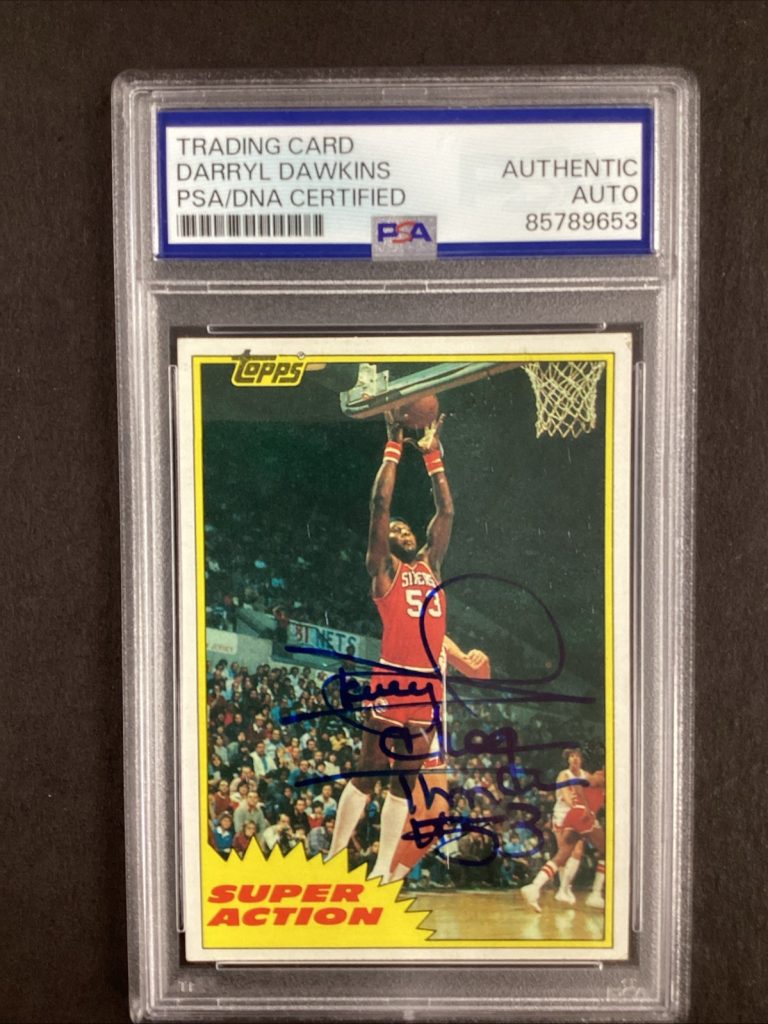 Darryl Dawkins Signed 1981 Topps #103 Basketball Card HOF 76er Auto PSA/DNA #2