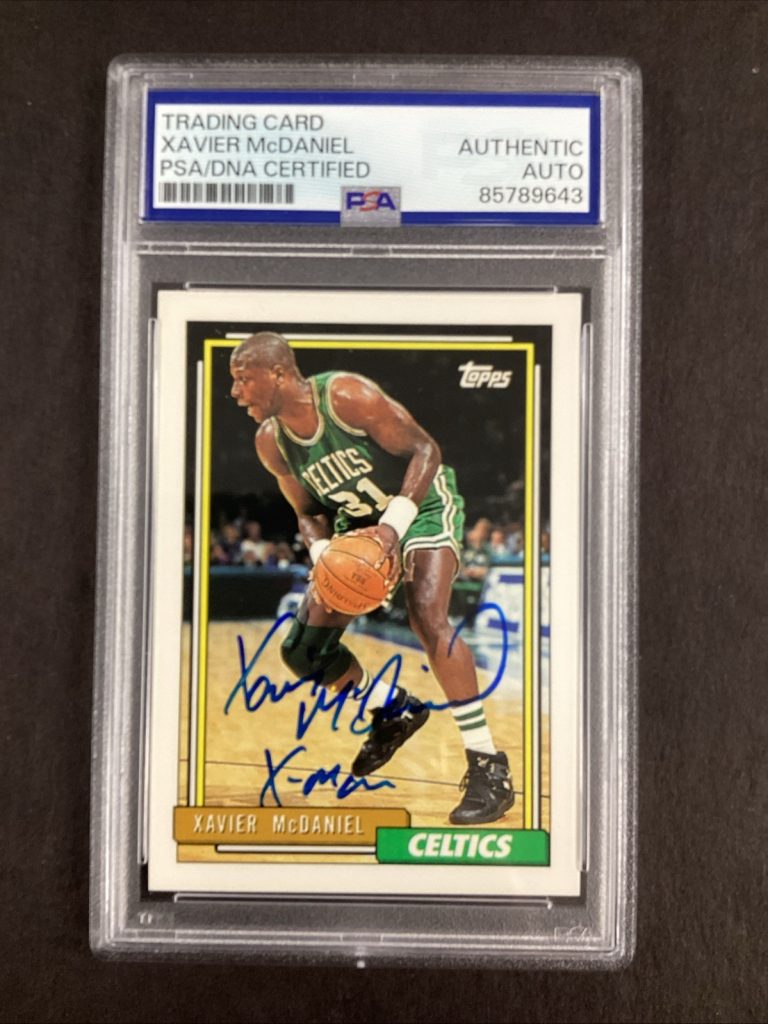 Xavier McDaniel Signed 1993 Topps #293 Basketball Card Sonics Auto  PSA/DNA #2
