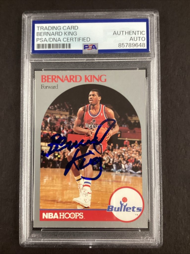 Bernard King Signed 1990 NBA Hoops #300 Card Knicks Basketball Auto PSA/DNA #1