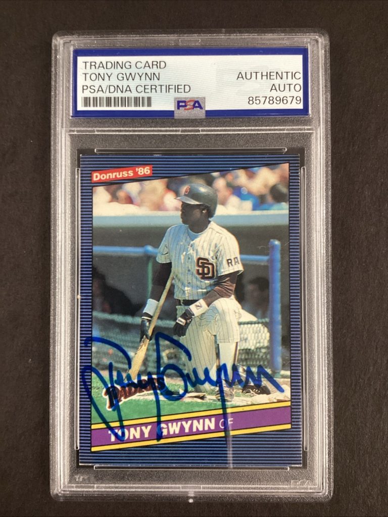 Tony Gwynn Signed 1985 Leaf #112 Baseball Card Padres Autograph PSA/DNA