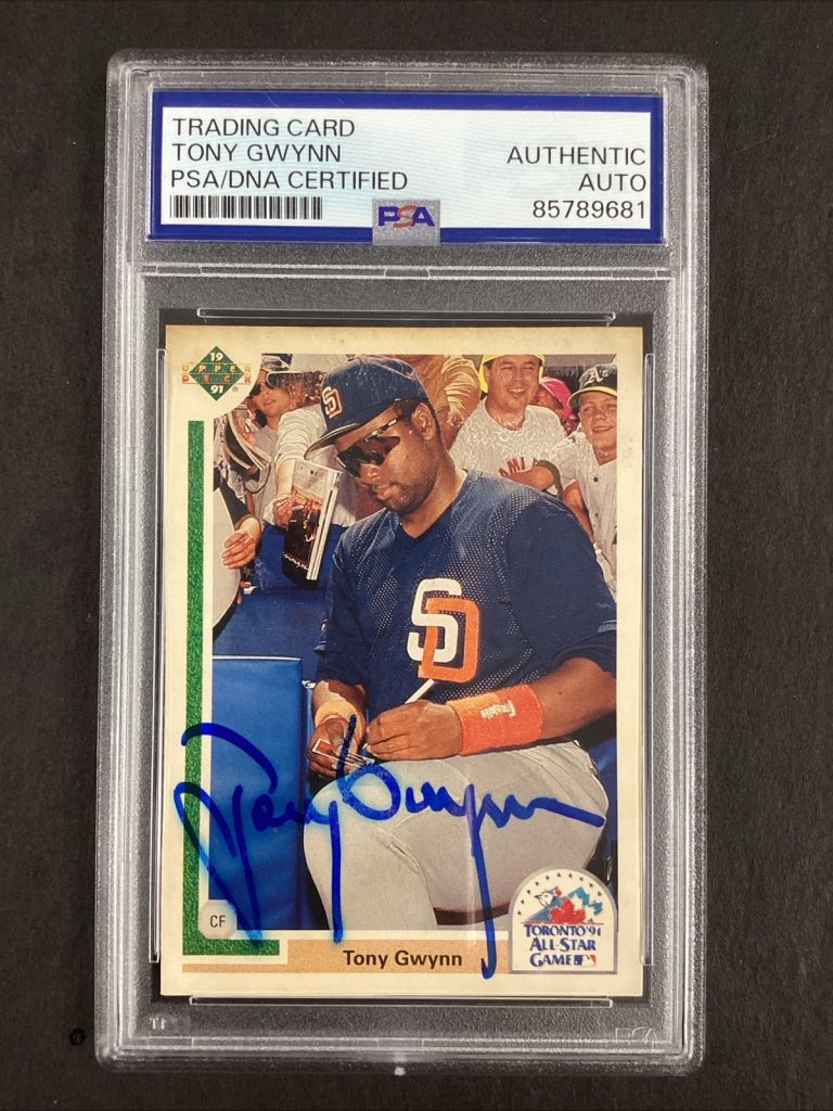 Tony Gwynn Signed 1991 Upper Deck #97F Baseball Card Padres Autograph PSA/DNA