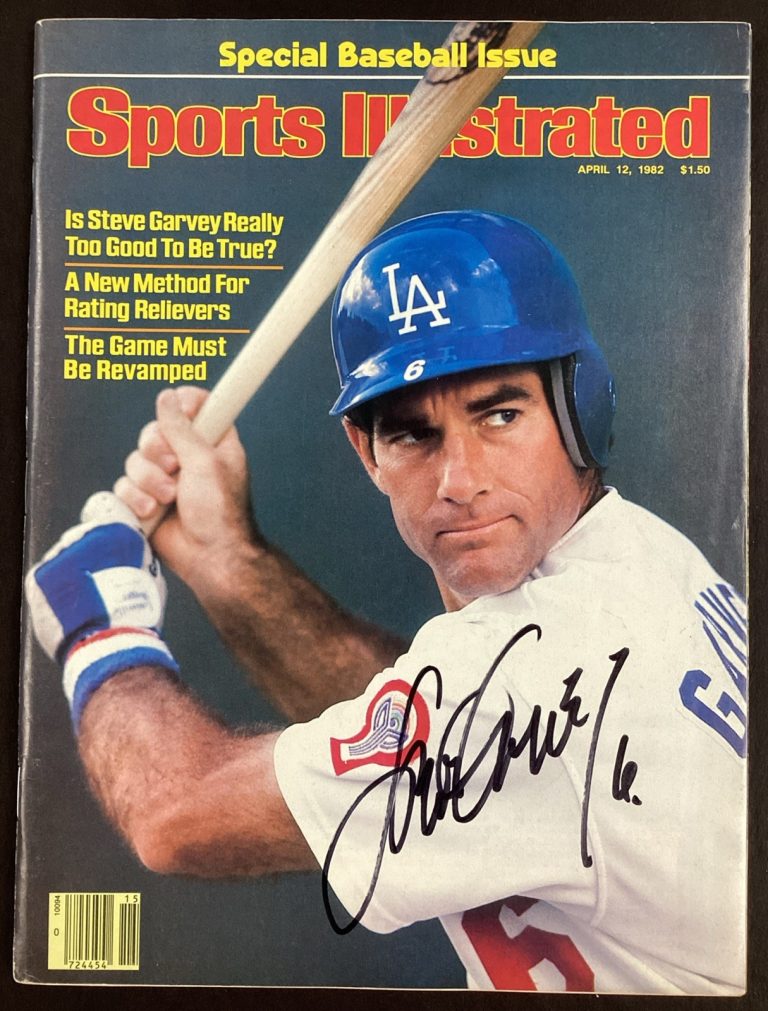 Steve Garvey Signed Sports Illustrated 4/12/82 LA Dodgers WSC No Label Auto JSA