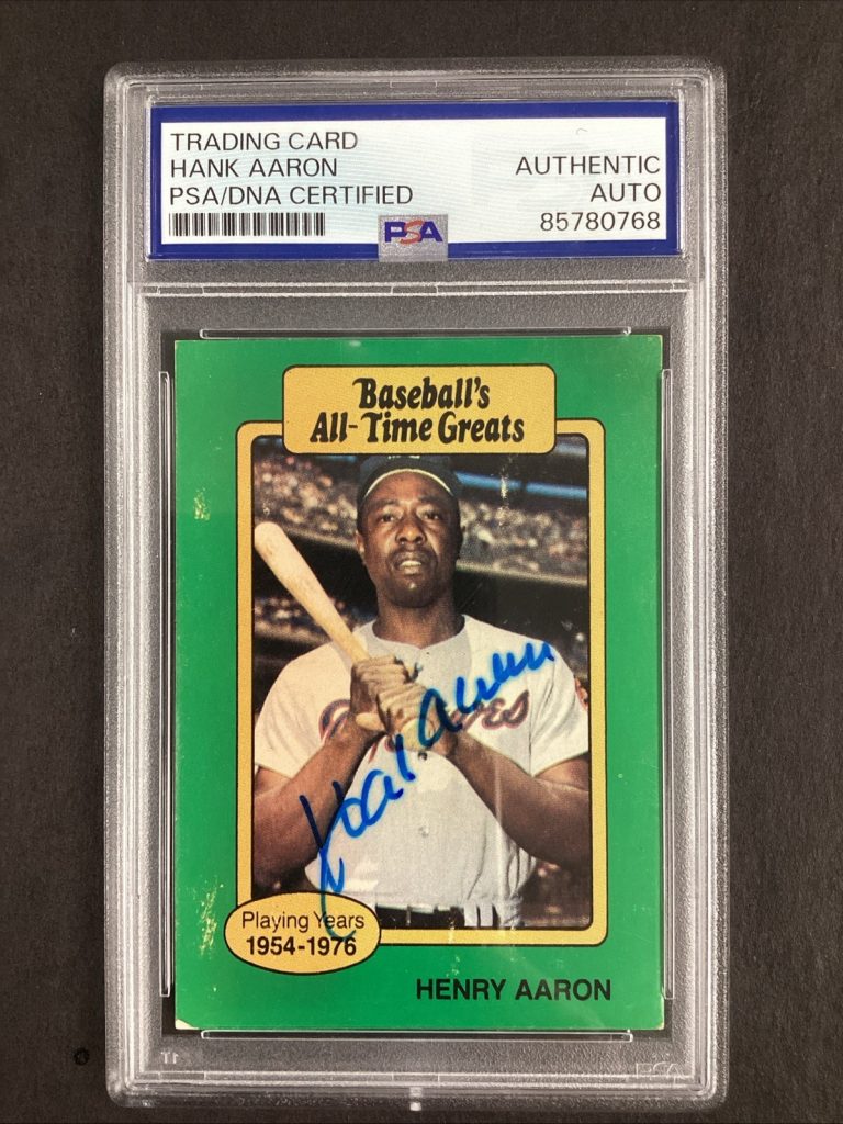 Hank Aaron Signed 1981 All-Time Greats Baseball Card Braves HOF Auto PSA/DNA