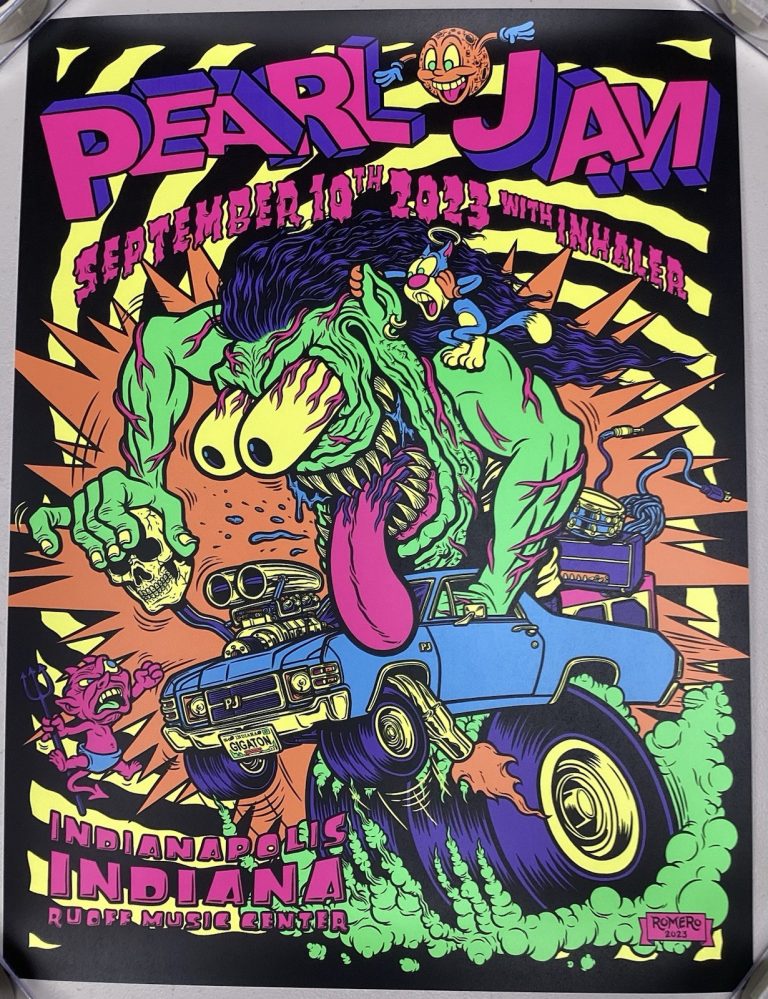 Pearl Jam Poster Ruoff Indianapolis IN 9/10/2023 SE Brian Romero Eddie Vedder
