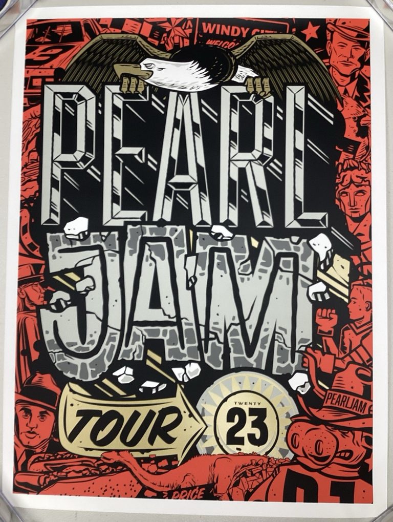 Pearl Jam Poster 2023 Gigaton Tour Travis Price Ten Club Eddie Vedder