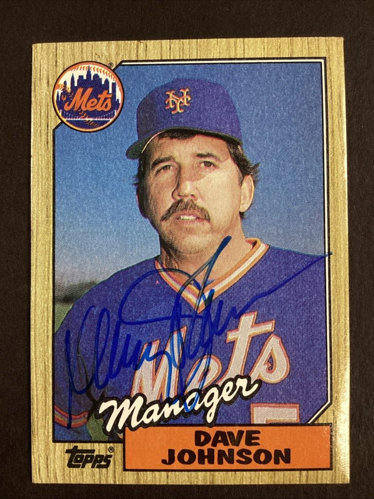 Dave Johnson Signed 1987 Topps #543 Baseball Card New York Mets Autograph TPG