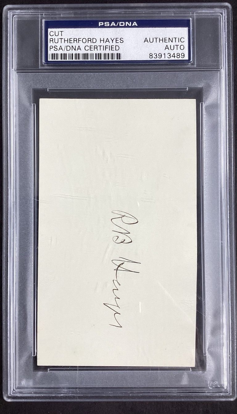 Rutherford B. Hayes Signed Cut 3x5 President Autograph PSA/DNA