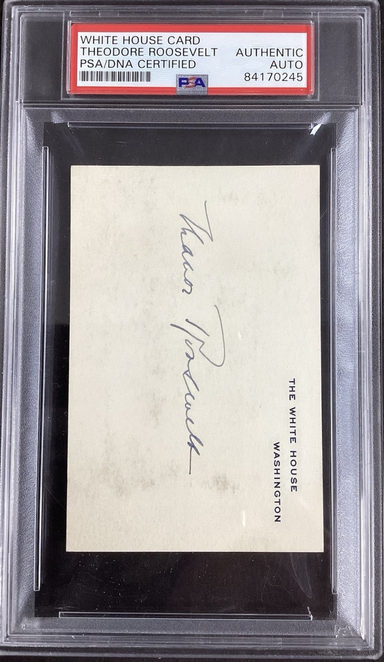 Theodore Roosevelt Signed White House Card 3x5 Autograph PSA/DNA