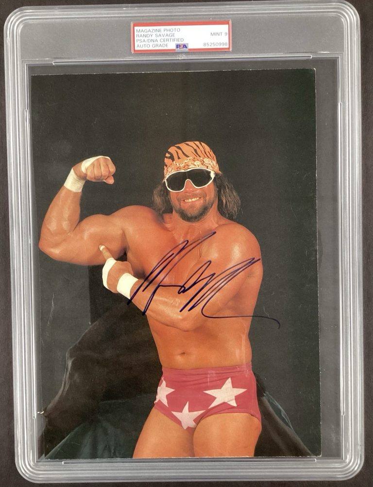 Randy Savage Macho Man Signed Magazine Photo WWF Wrestling Auto PSA/DNA MINT 9