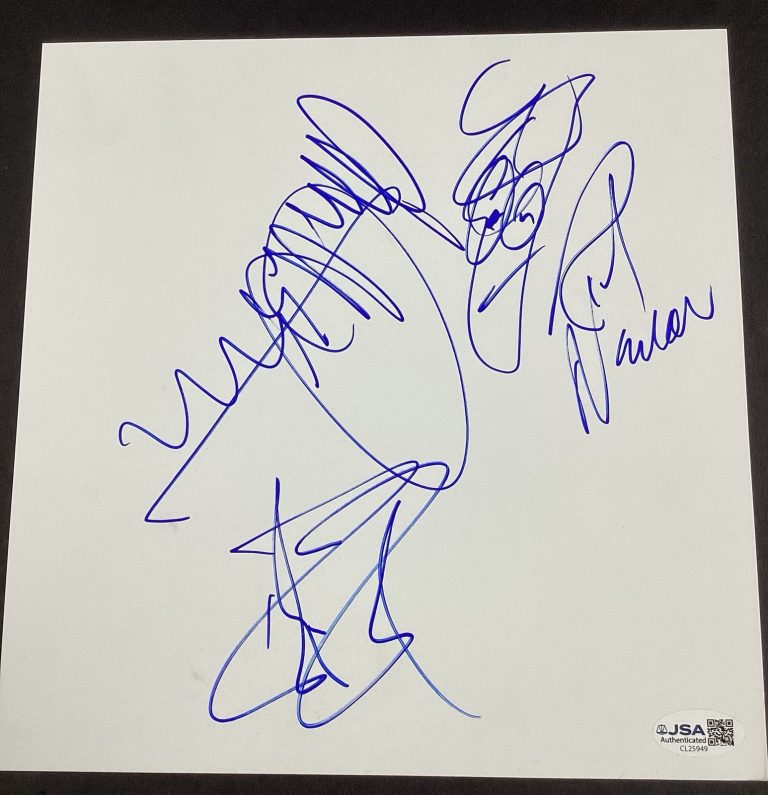 Cheap Trick Signed Sheet Nielsen Zander Petersson + Sketch Rock Music Auto JSA