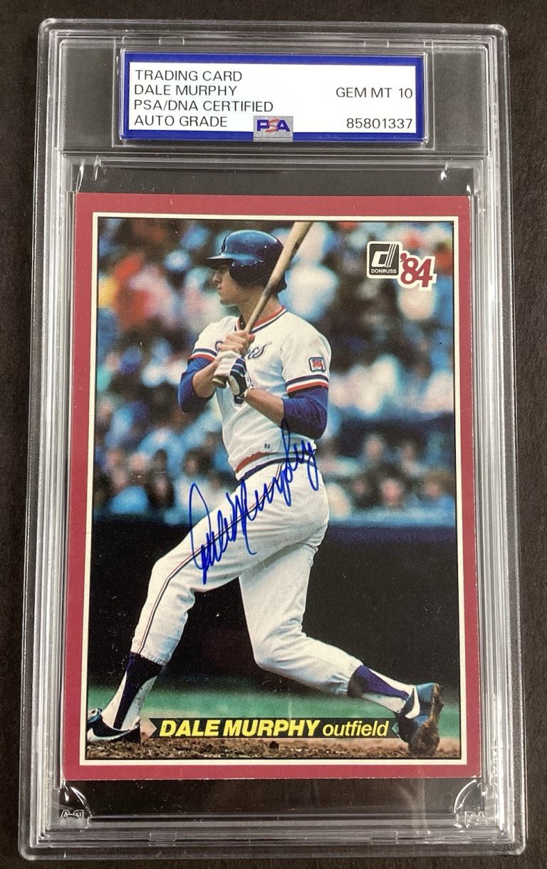 Dale Murphy Signed 1984 Donruss Action All Star #40 Baseball Card Auto PSADNA 10