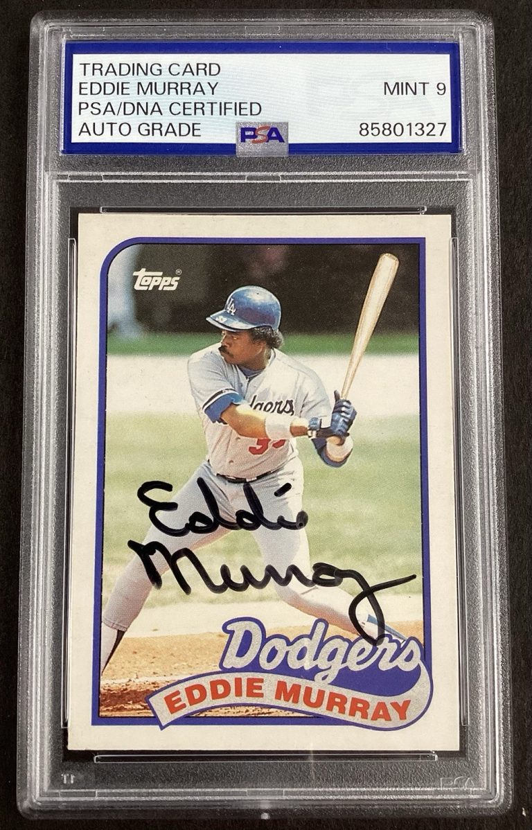 Eddie Murray Signed 1989 Topps #87T Baseball Card Orioles Auto PSA/DNA MINT 9