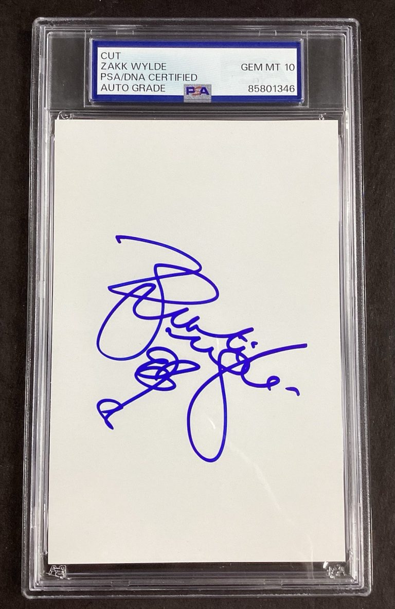 Zack Wylde Signed Index Card Ozzy Osbourne Lead Guitarist Autograph PSADNA GM 10