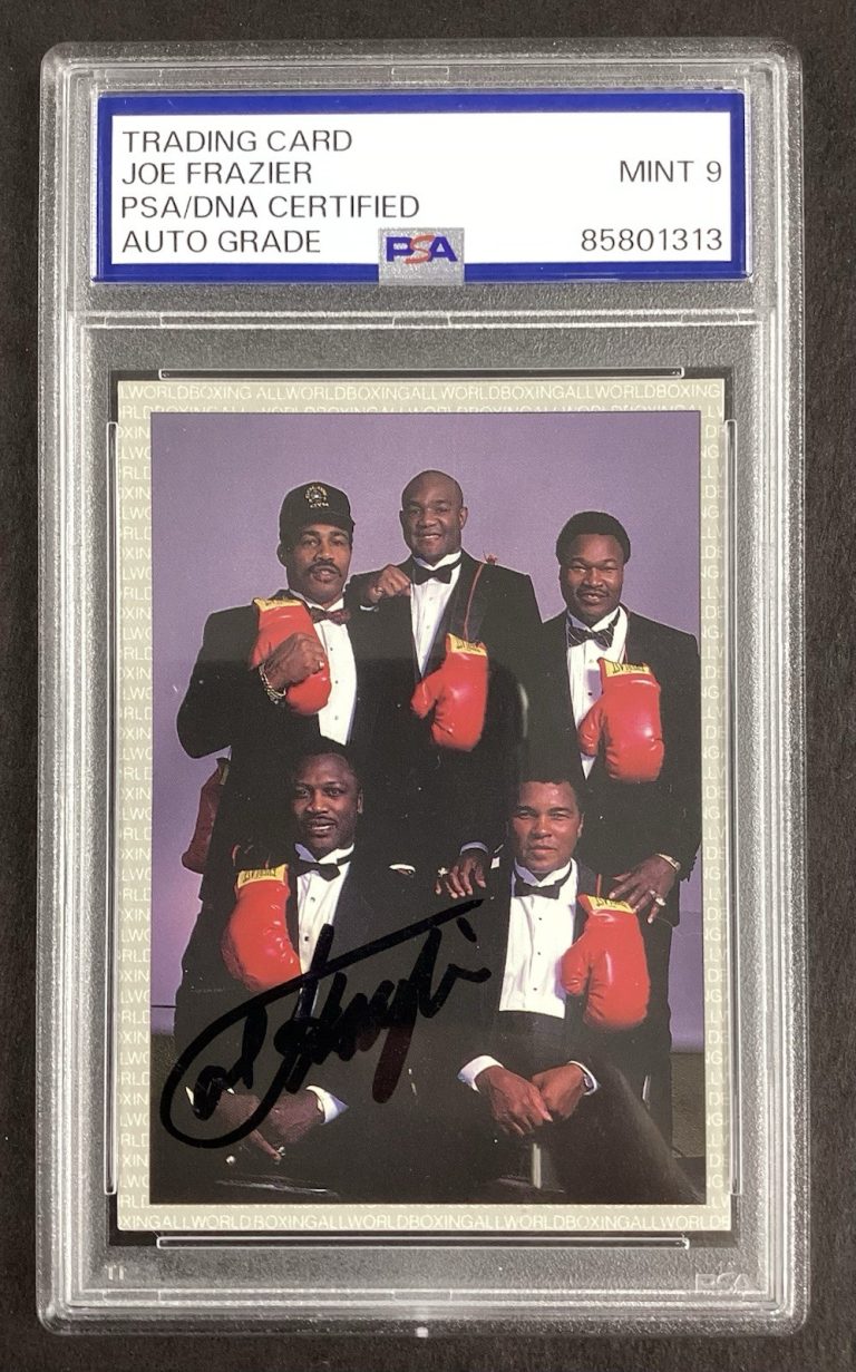 Joe Frazier Signed 1991 Premier Ed. AW Sports Boxing Muhammad Ali Auto HOF PSA 9