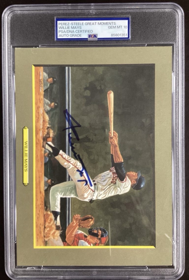 Willie Mays Signed Perez Steele Great Moments SF Giants Autograph PSA/DNA 10