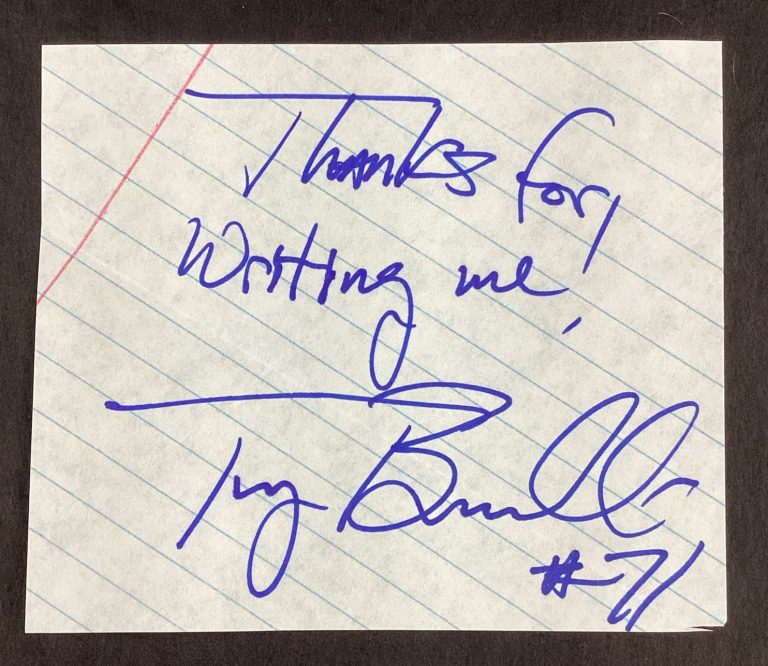 Tony Boselli Signed Cut Football Jaguars HOF Vintage Note Autograph TPG
