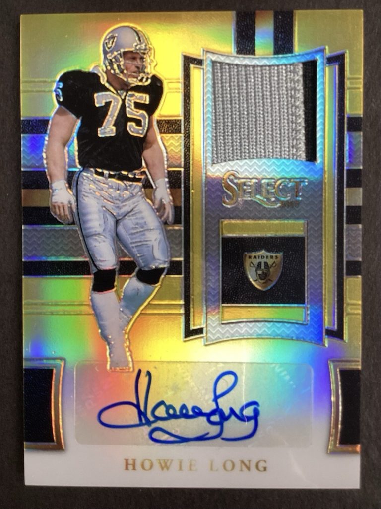 2017 Panini Select Howie Long Signed Memorabilia Patch Gold Prizm Raider Auto /5