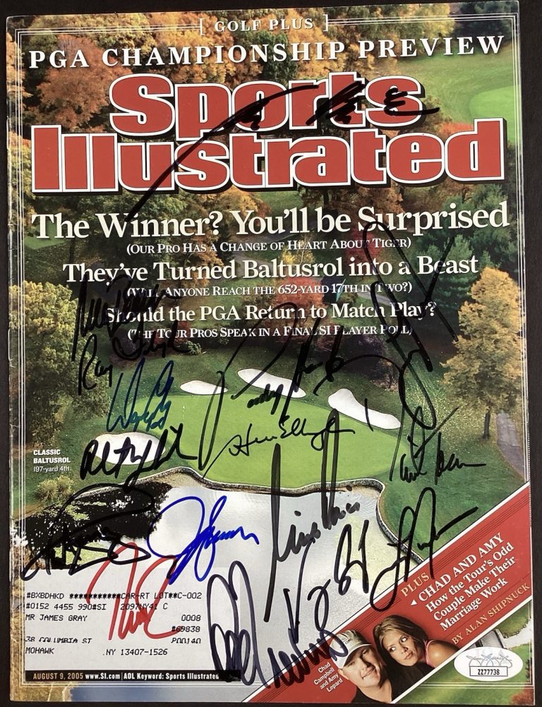Phil Mickelson +15 Signed Sports Illustrated 8/9/05 Golf PGA Champ Autograph JSA