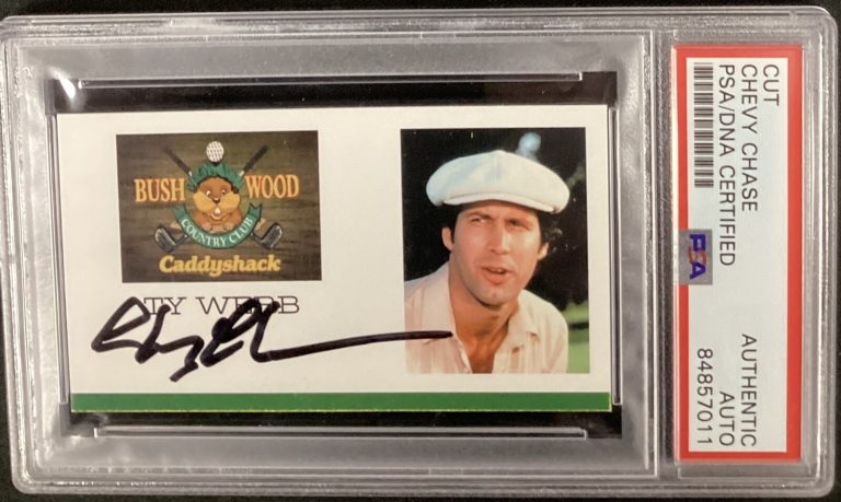 Chevy Chase Signed Business Card Caddyshack Ty Webb Auto Country Club PSA/DNA