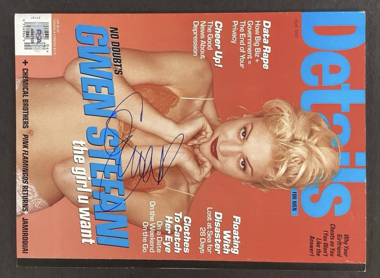 Gwen Stefani Signed 1997 Details Magazine No Doubt Auto Blake Shelton PSA/DNA